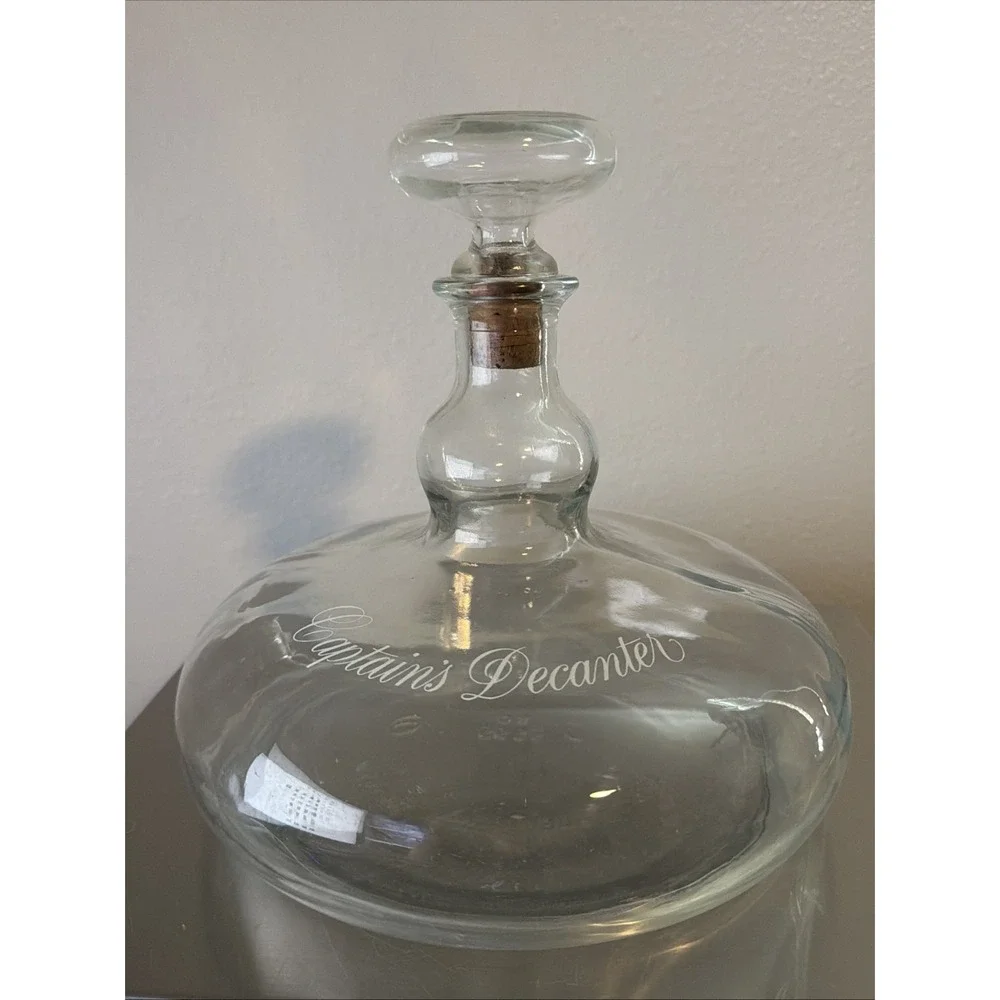 Vintage Captain's Rum Glass Decanter 7.5